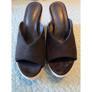 Black Espadrille Wedge Sandals Woman’s Size 8